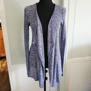 Women's Blue Open Front Sweater